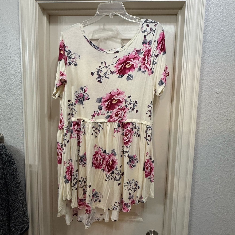 Floral Print Women's Tunic Top